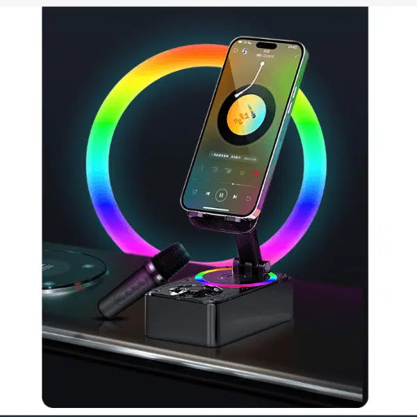 2 in 1 Mobile Phone Rotating Bracket and Bluetooth Speaker with 2 Microphones